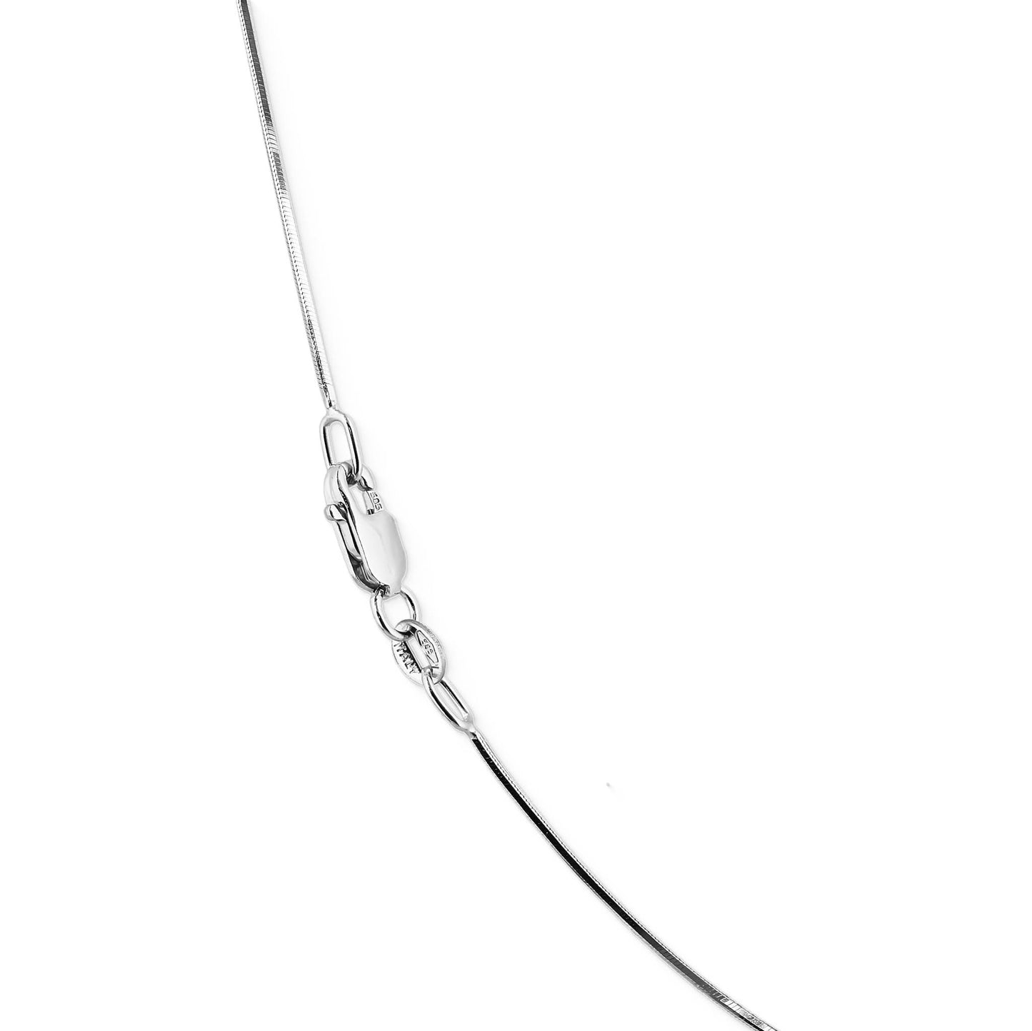 762586 - 14K White Gold - 16" Diamond Cut Snake Chain, 0.8mm