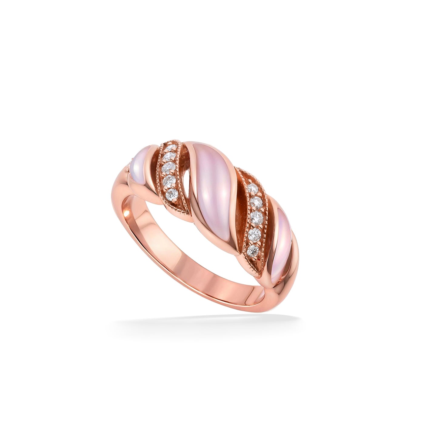 763447 - 14K Rose Gold - Kabana Inlay Ring