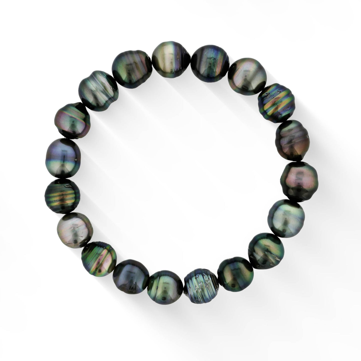 Luxury strand of 8-12mm baroque style tahitian pearls, each bead unique with organic texture and shine. Item No. 758641