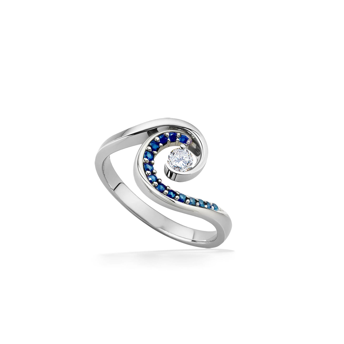 40152 - 14K White Gold - Wave Ring