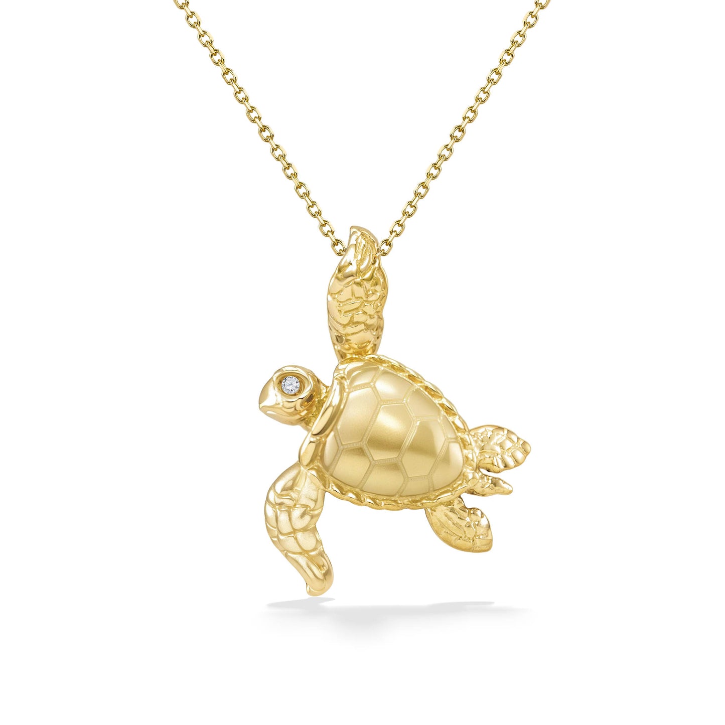 12892 - 14K Yellow Gold - Sea Turtle Pendant