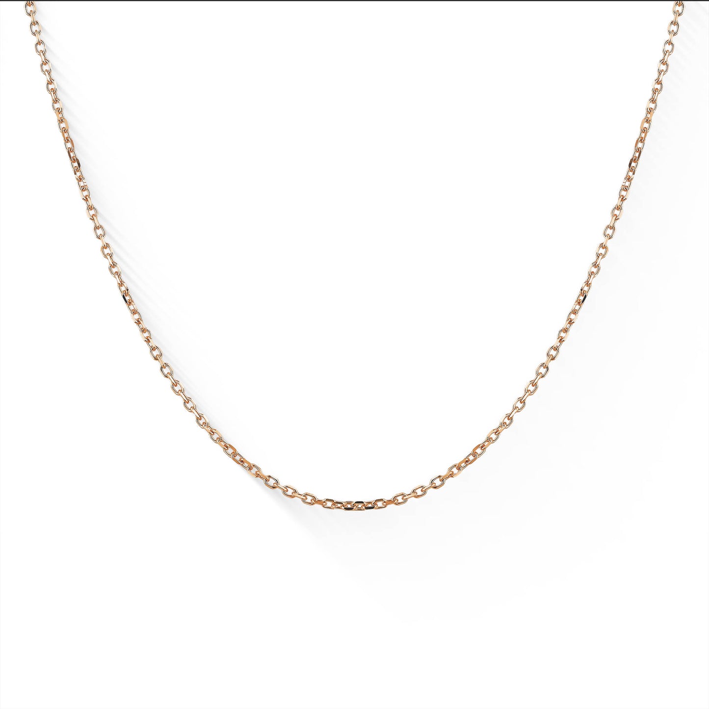 770011 - 14K Rose Gold - 17" Diamond Cut Cable Chain, 1.3mm