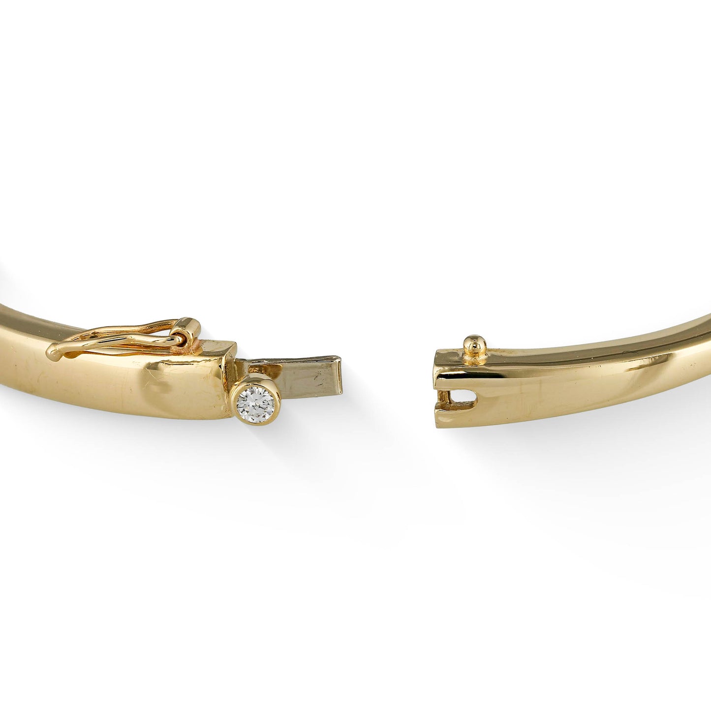 41910 - 14K Yellow Gold - Wave Hinged Bangle