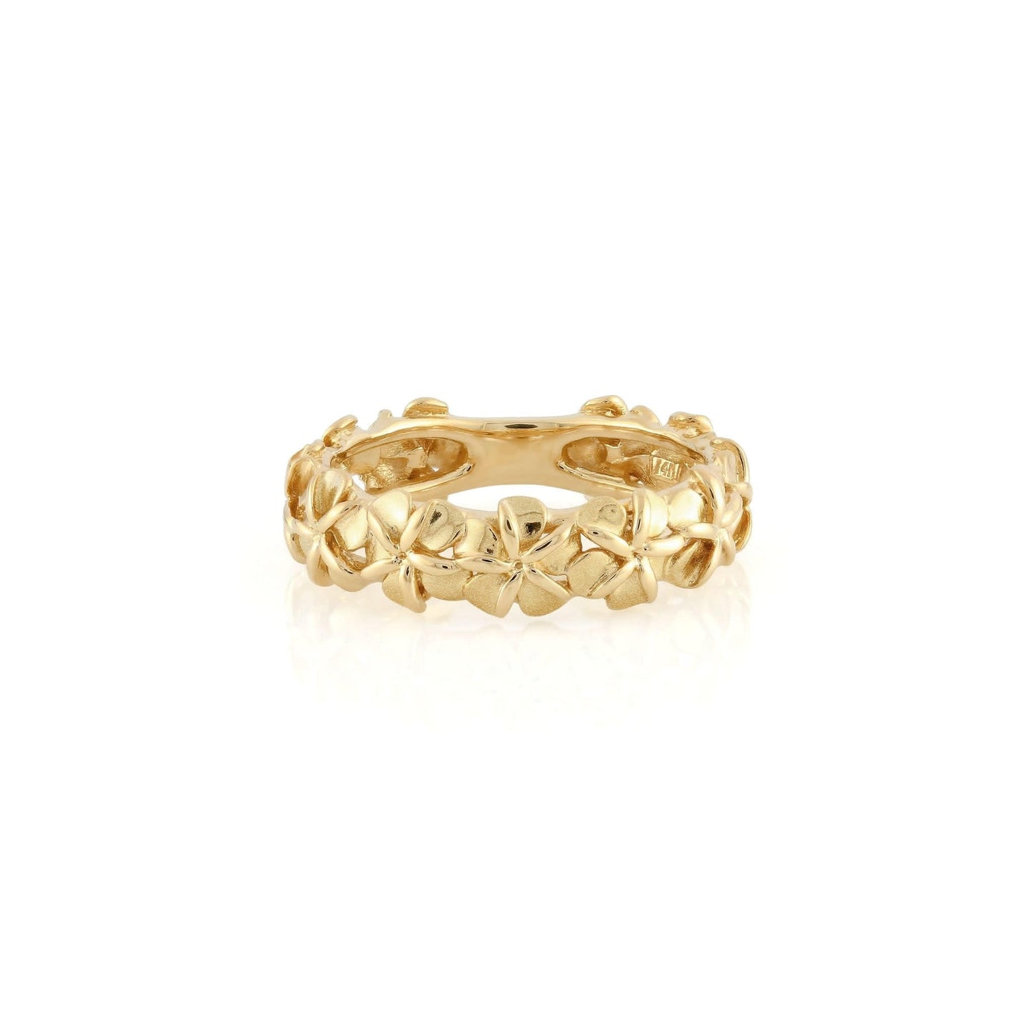 40978 - 14K Yellow Gold - Plumeria Lei Ring, Size 7