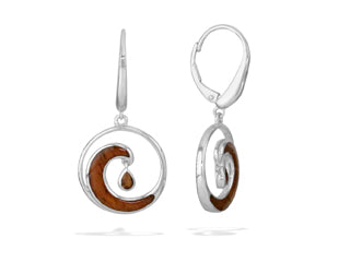 769145 - Sterling Silver - Wave Leverback Earrings