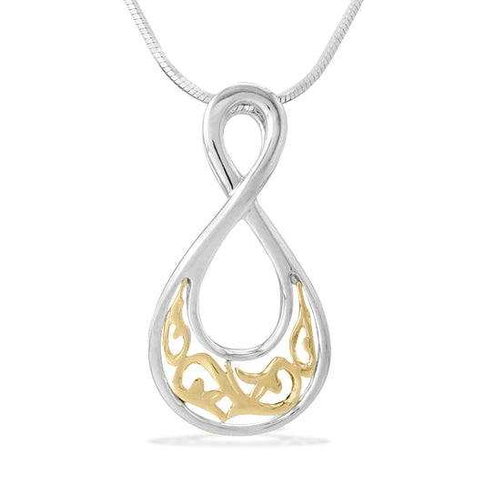 40696 - 14K Yellow Gold and Sterling Silver - Nalani Infinity Pendant