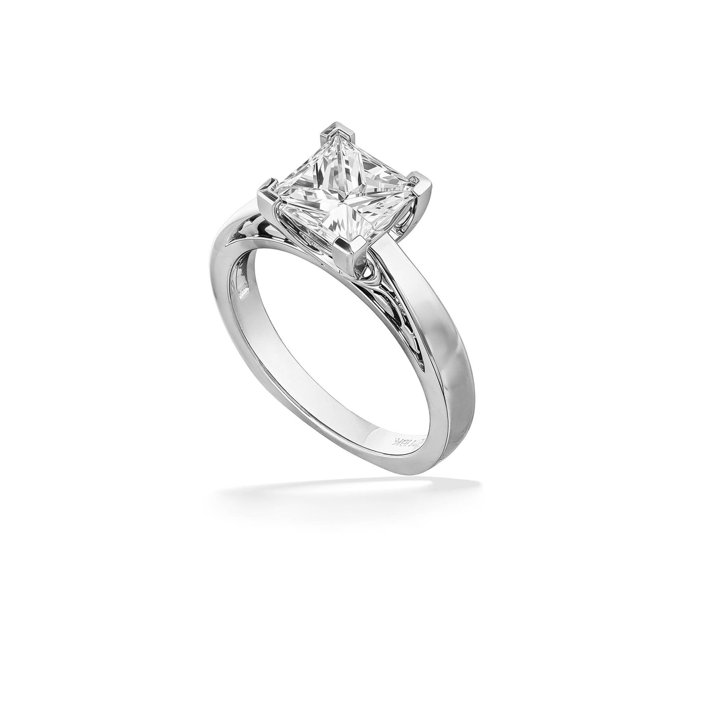 32053 - 18K White Gold - Princess 2.01 Carat H-VS1 Na Hoku Solitaire Ring