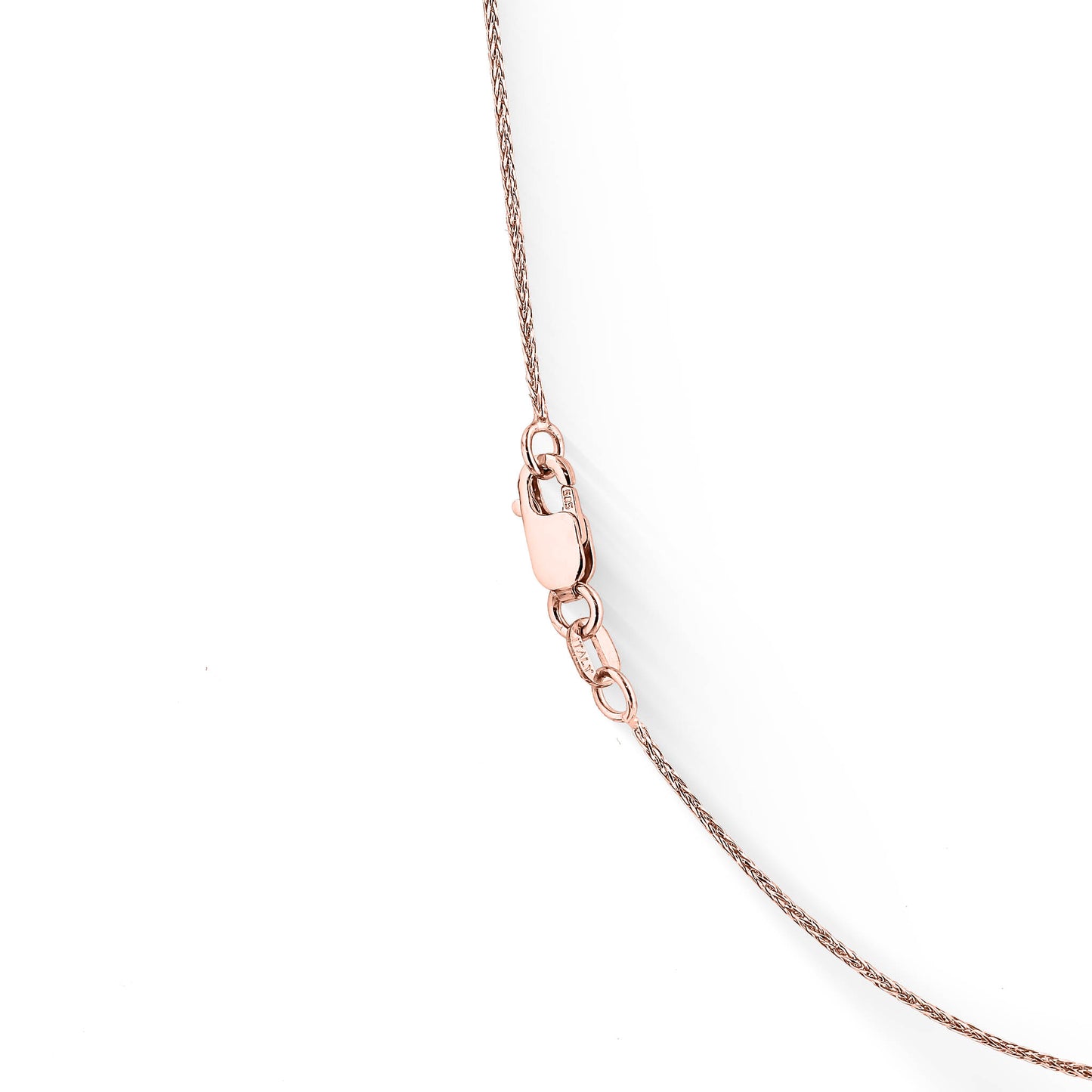 772327 - 14K Rose Gold - 16" Diamond Cut Superflex Wheat Chain, 0.7mm