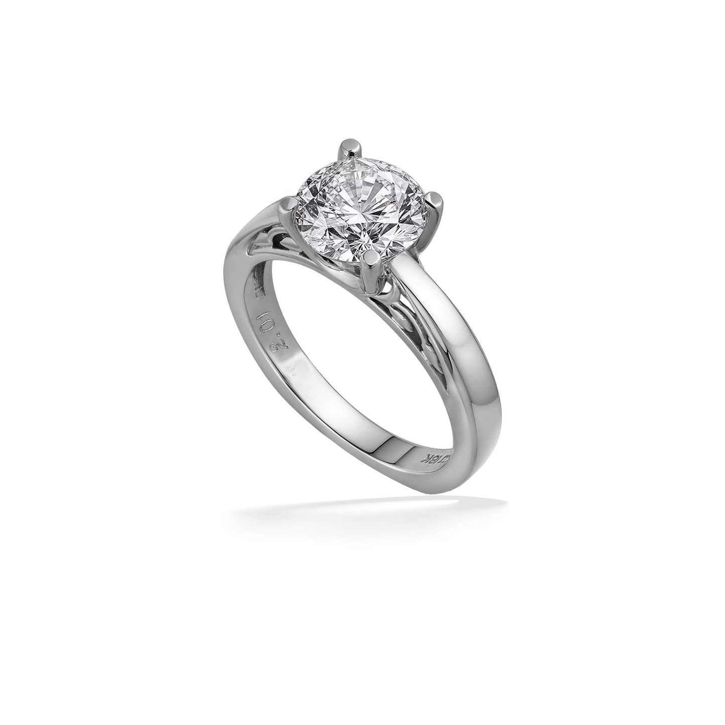 32080 - 18K White Gold - Round 2.01 Carat I-SI1 Na Hoku Solitaire Ring
