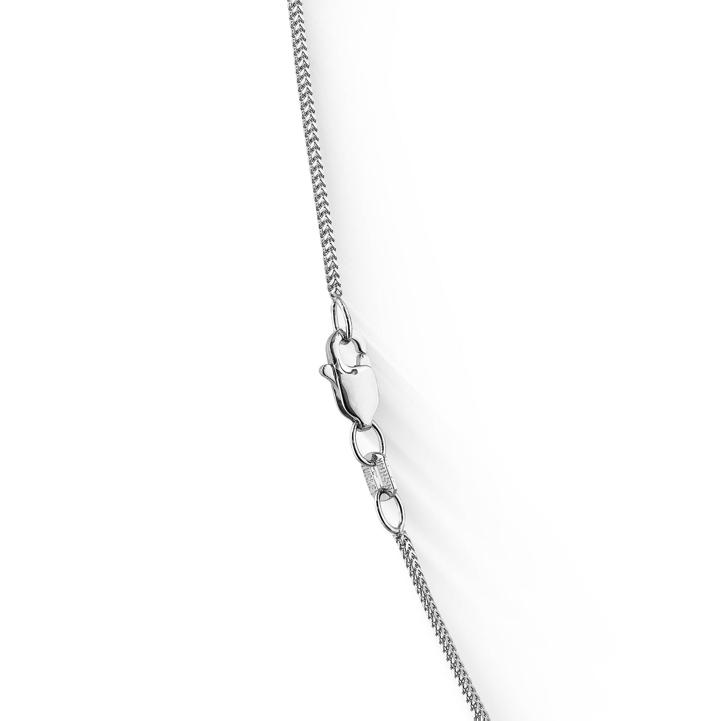 773129 - 14K White Gold - 16" Diamond Cut Franco Chain, 1.0mm