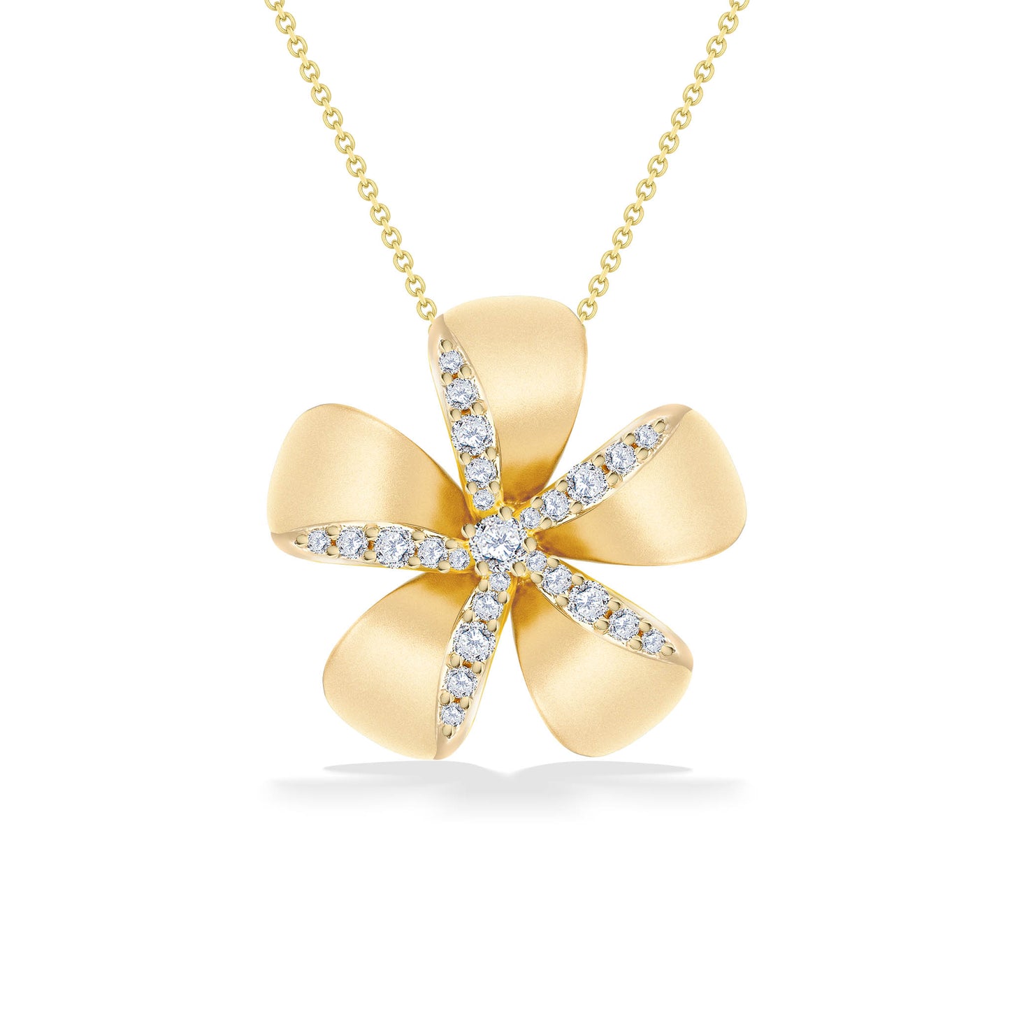 44618 - 14K Yellow Gold - Plumeria Pendant