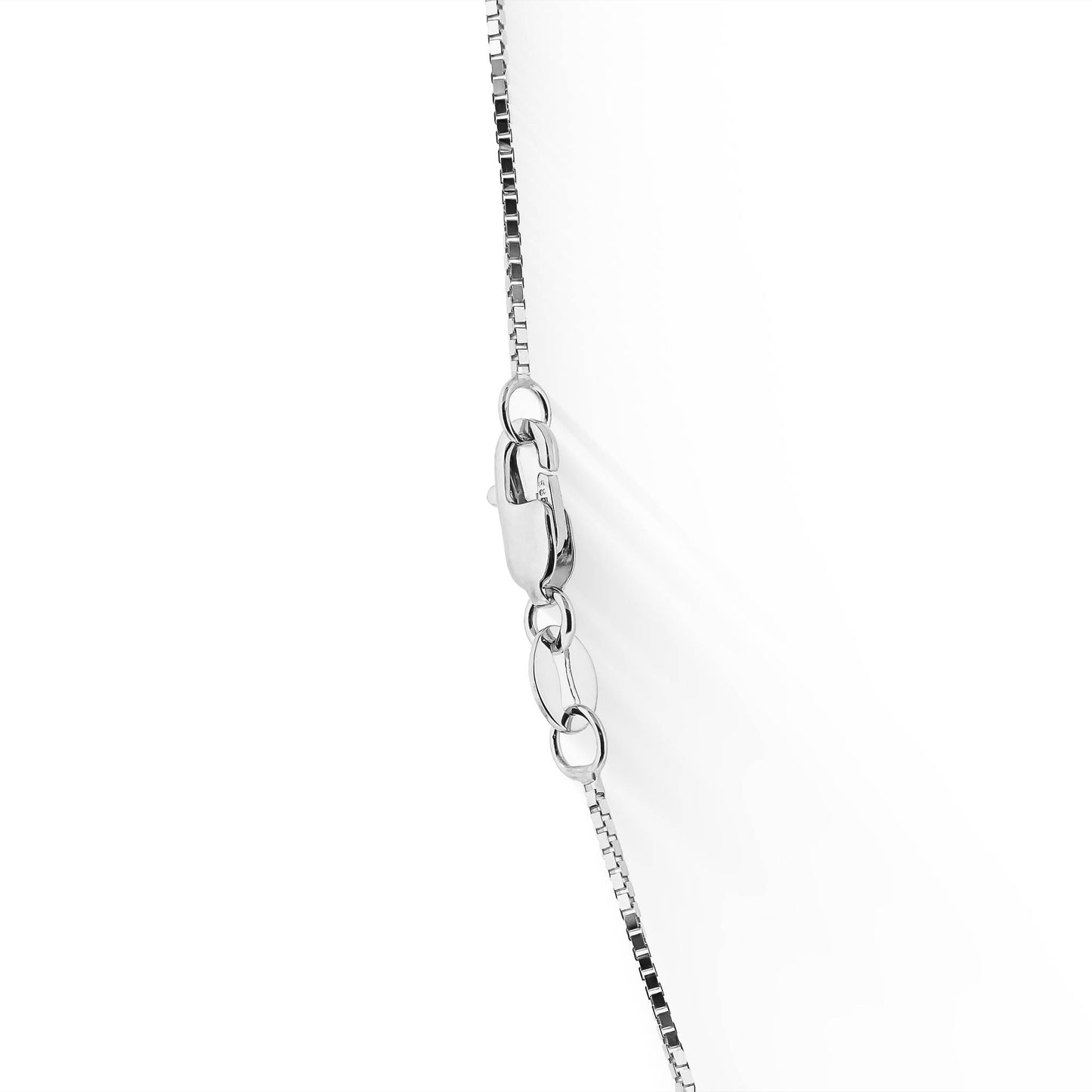 773214 - 14K White Gold - 18" Box Chain, 0.85mm