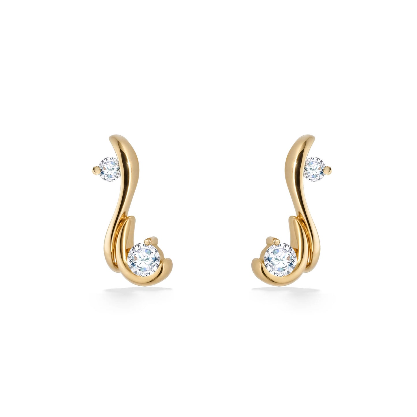 44668 - 14K Yellow Gold - Waterfall Stud Earrings