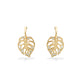 44677 - 14K Yellow Gold - Diamond Monstera Dangle Earrings