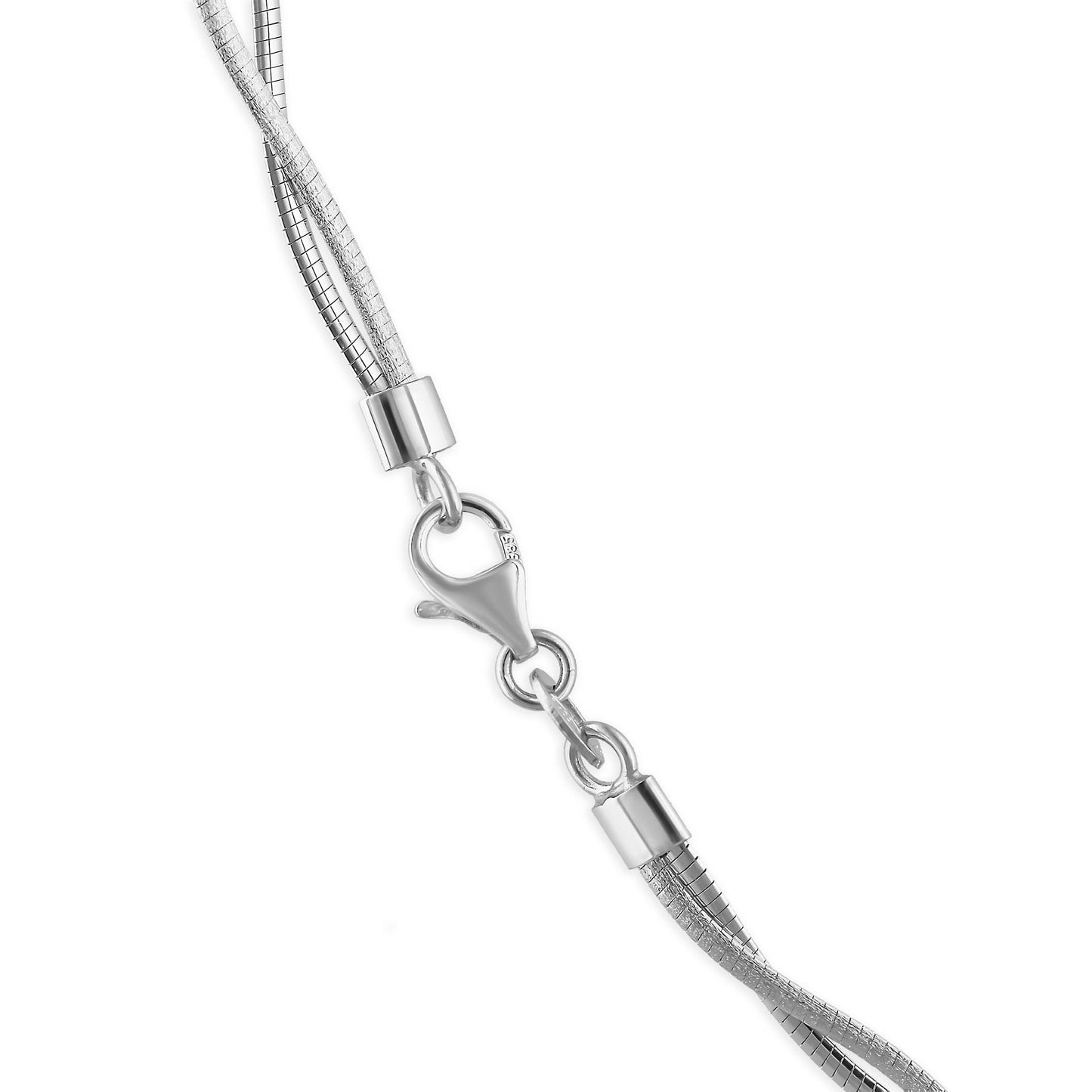 773226 - 14K White Gold - 20" Reversible Diamond Cut Twisted Omega Necklace