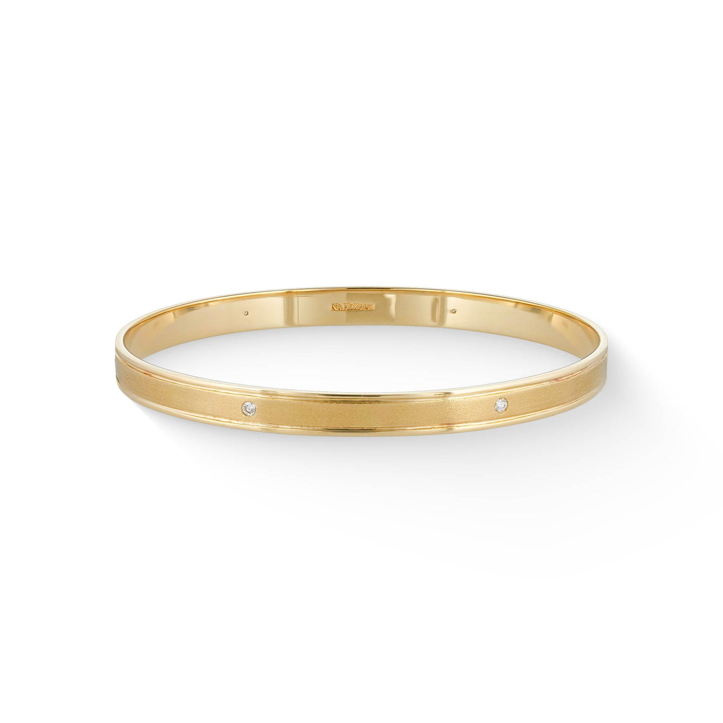 44284 - 14K Yellow Gold - Satin Bangle Bracelet