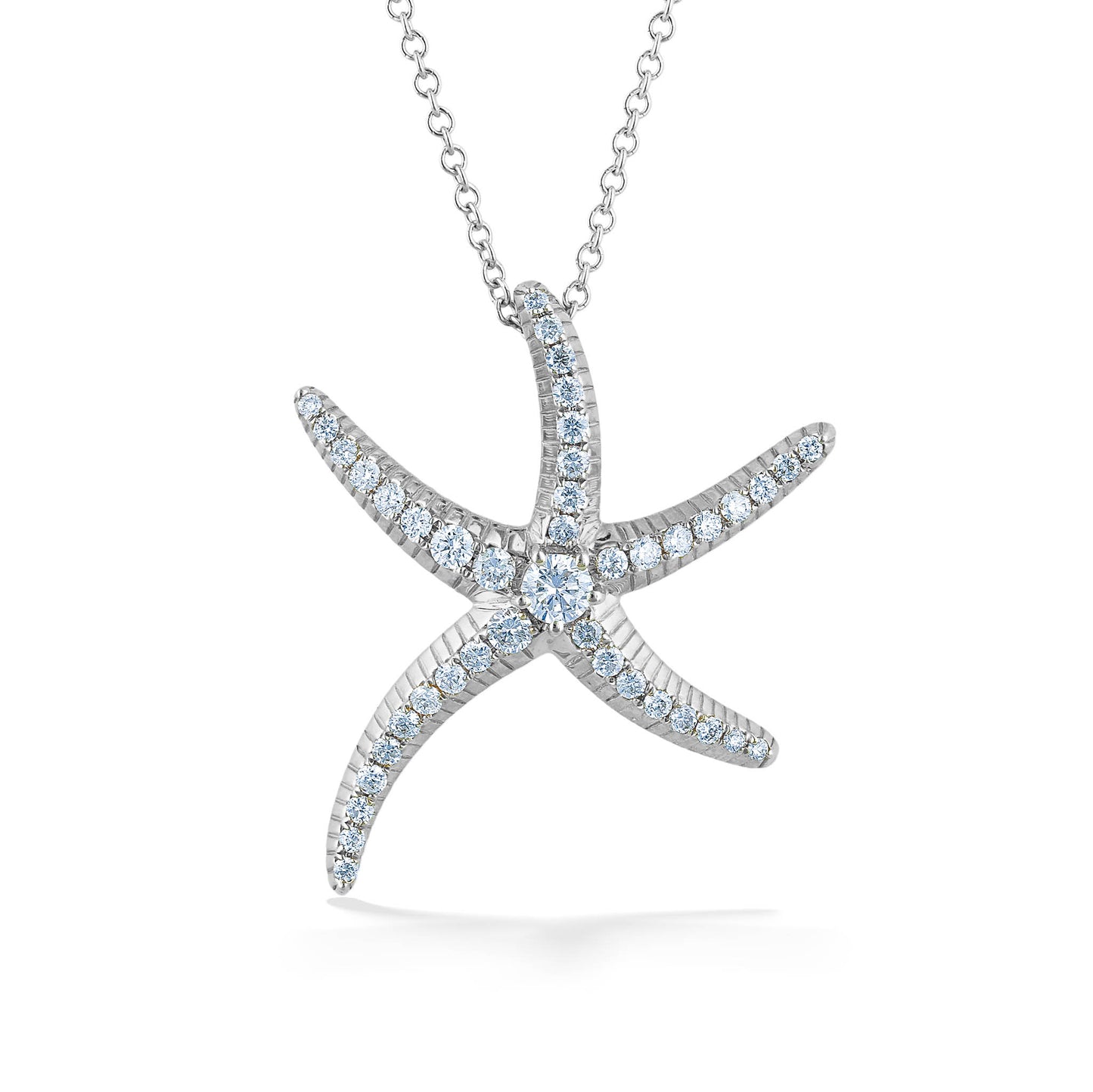 773345 - 14K White Gold - Effy Diamond Starfish Pendant