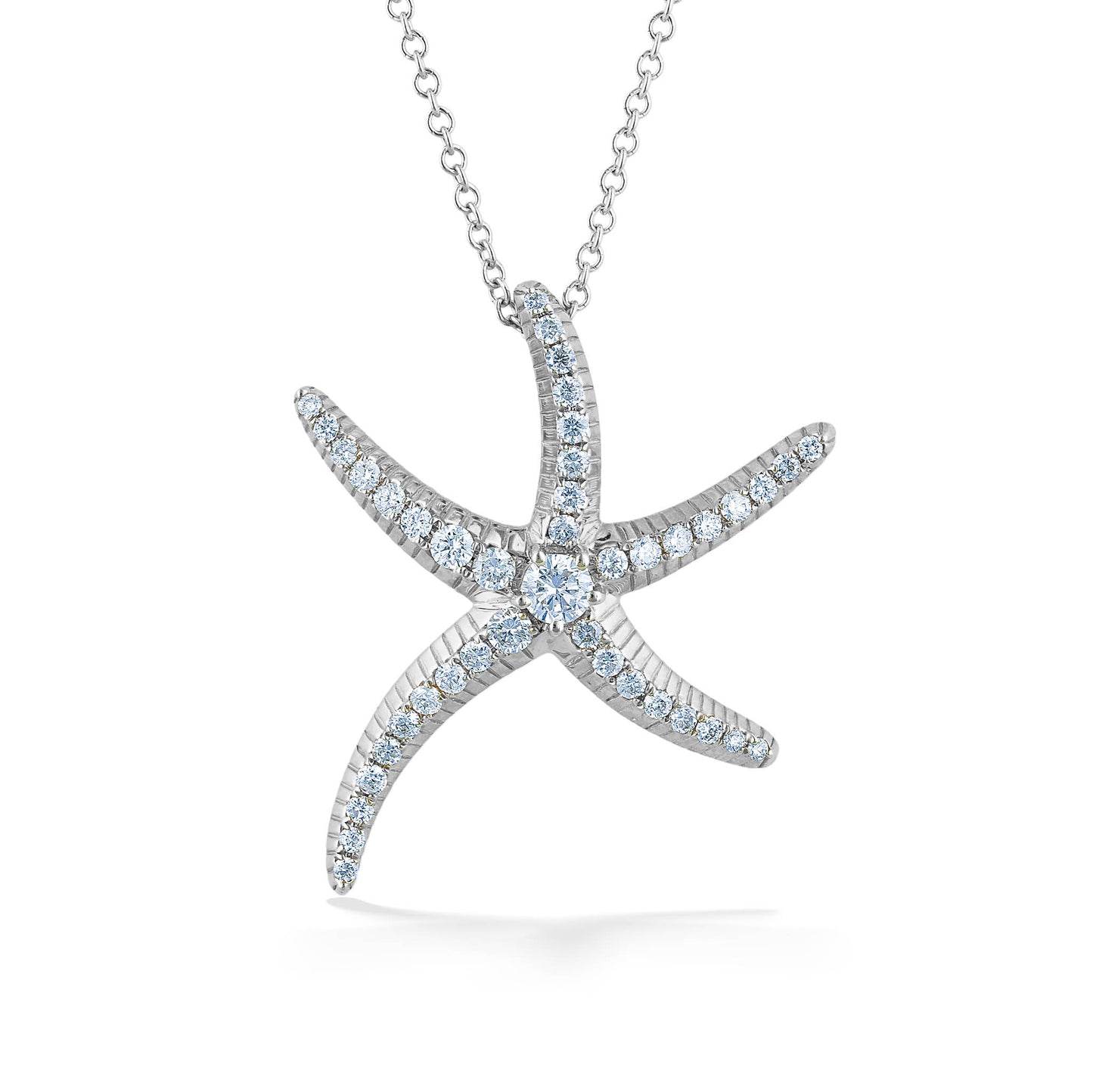 773345 - 14K White Gold - Effy Starfish Pendant with Diamonds