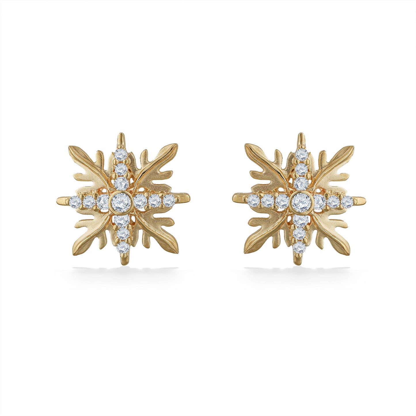 44742 - 14K Yellow Gold - Ulu Quilt Stud Earrings