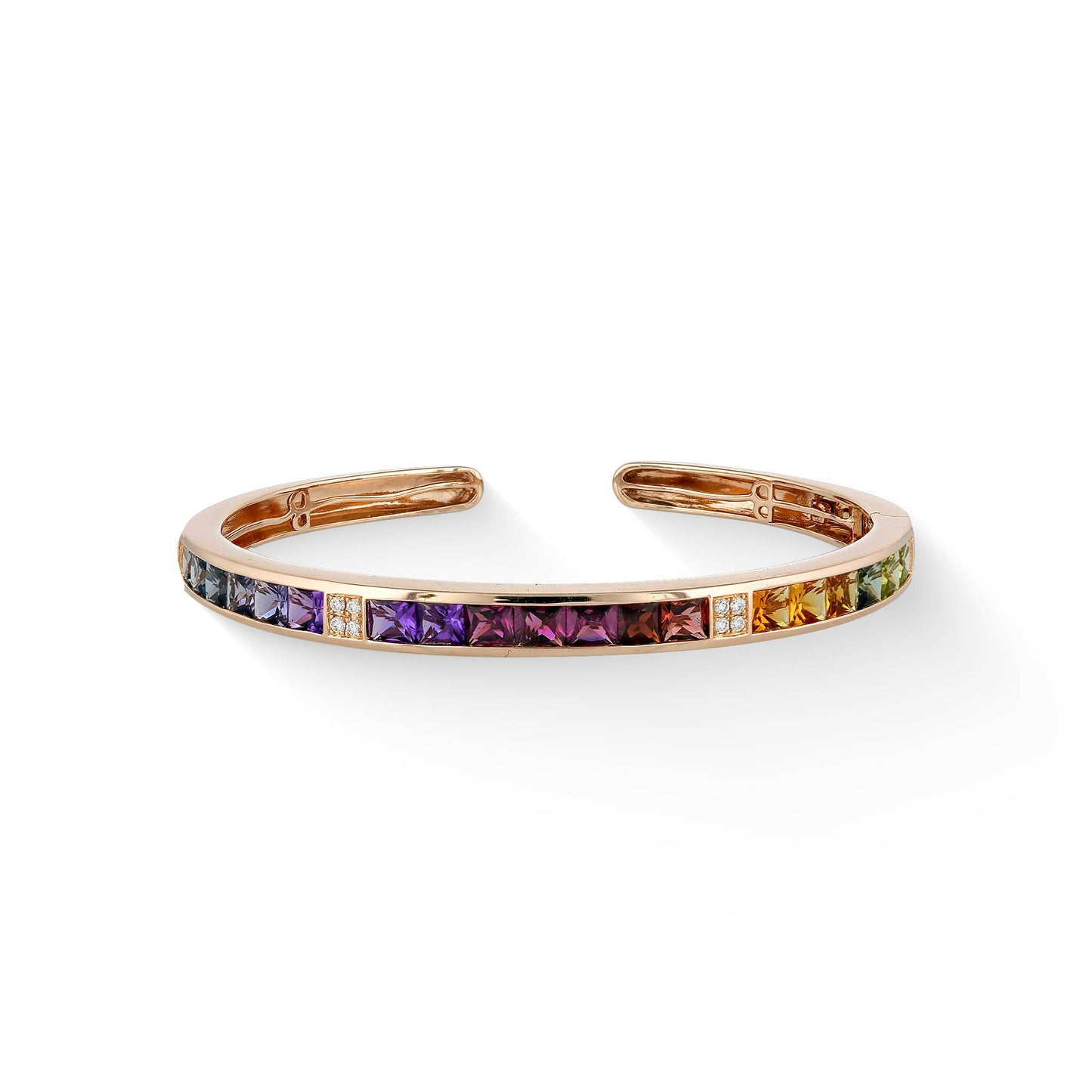 773428 - 14K Rose Gold - Bellarri Multi-Gemstone Eternal Love Cuff Bracelet