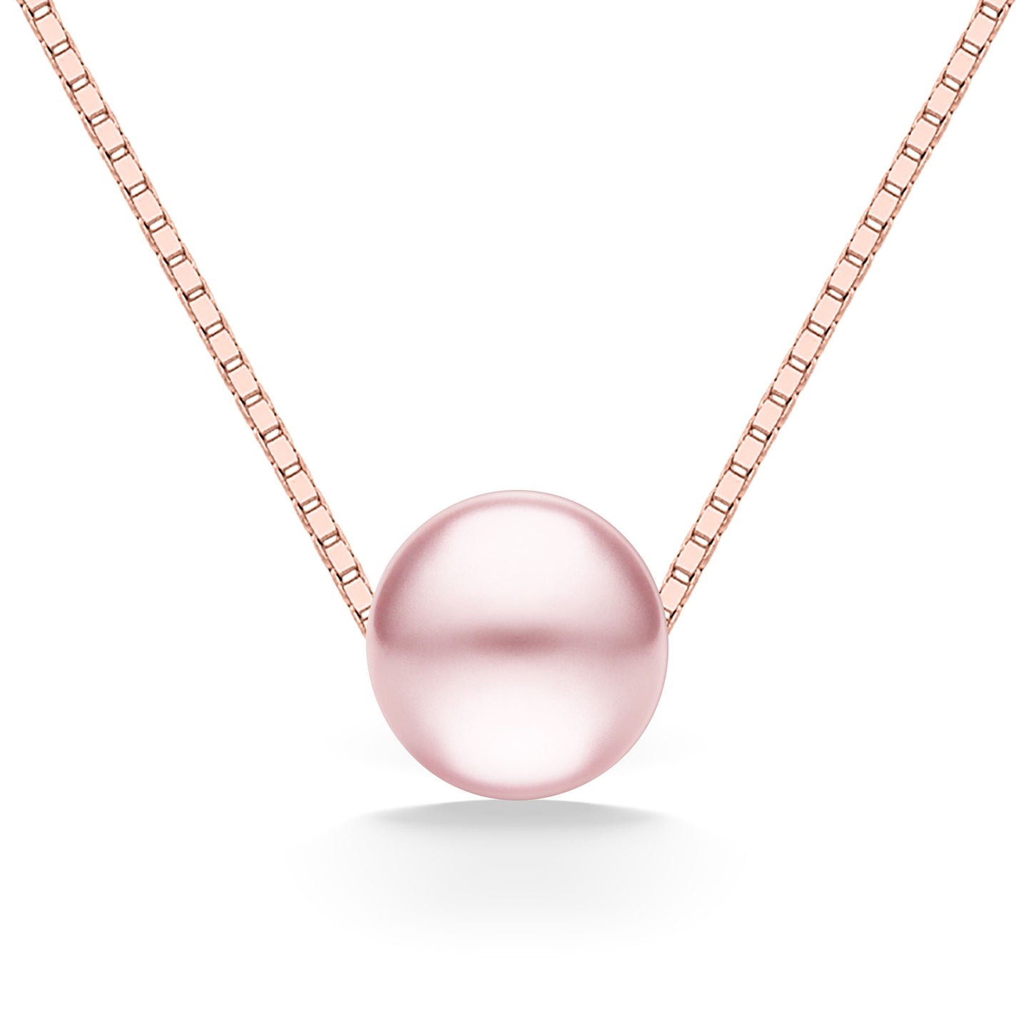 44729 - 14K Rose Gold - Na Keiki (Children's) Pink Freshwater Pearl Slider Necklace