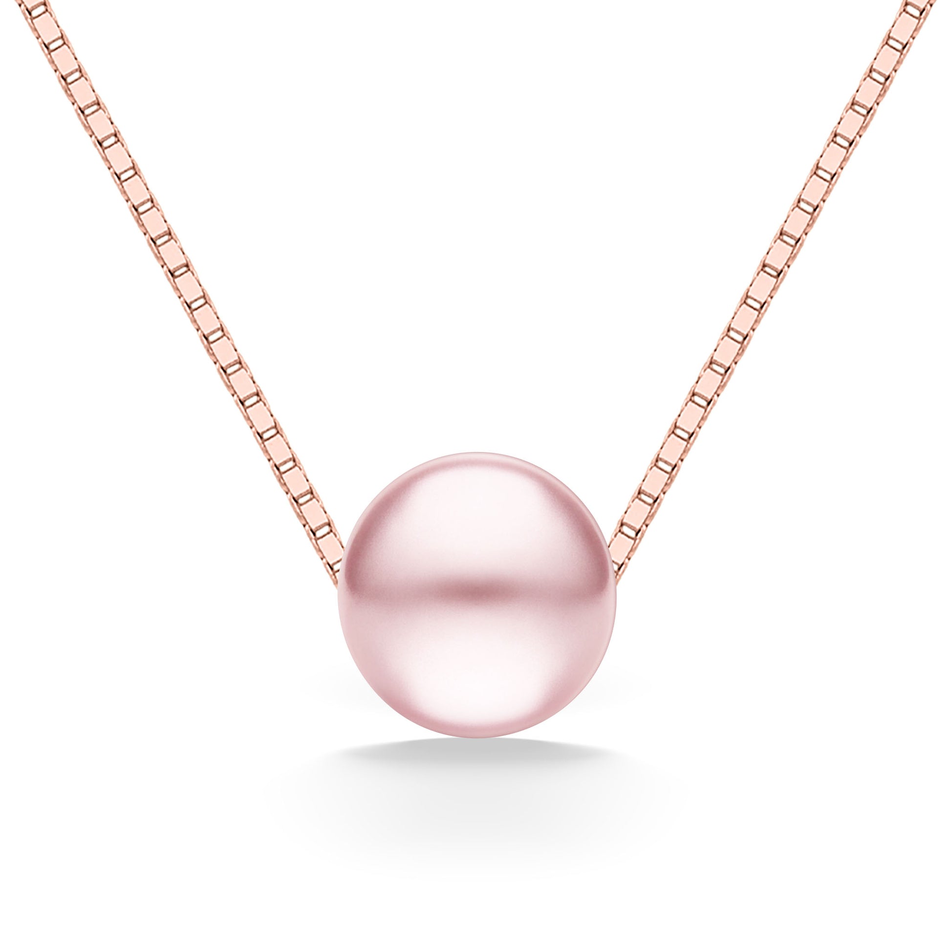 44729 - 14K Rose Gold - Na Keiki (Children's) Pink Freshwater Pearl Slider Necklace