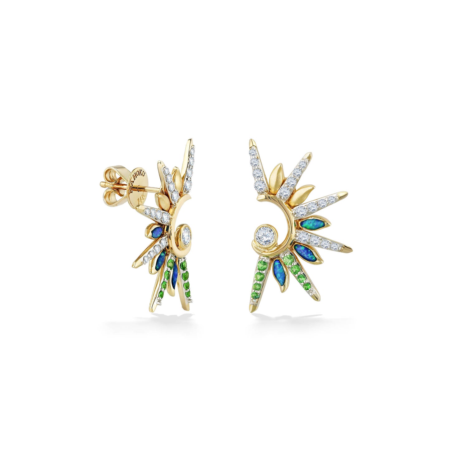 44749 - 14K Yellow Gold - Green Flash Sunset Stud Earrings