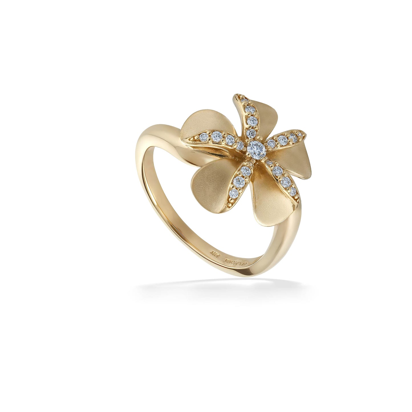 44829 - 14K Yellow Gold - Plumeria Ring