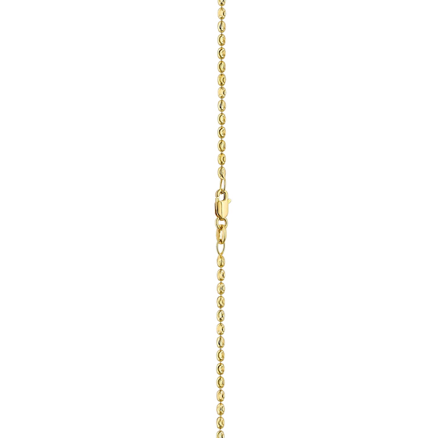 14K yellow gold oval bead chain lobster clasp detail. Item No. 774416