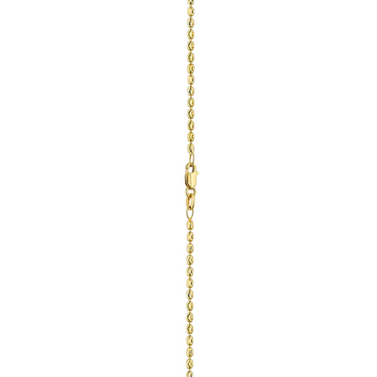 14K yellow gold oval bead chain lobster clasp detail. Item No. 774416
