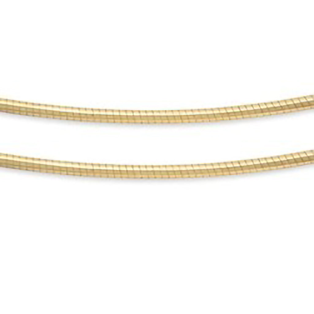 17 Round Omega Screw-Off Clasp Chain, 1.5mm - 14K Yellow Gold