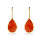 765434 - 14K Yellow Gold - Kabana Pear Shaped Inlay French Wire Earrings