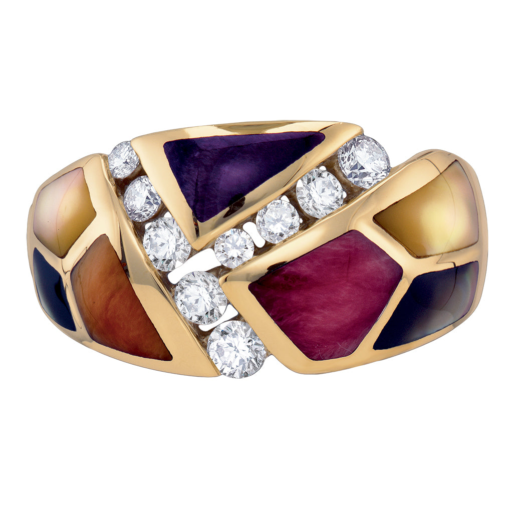 765464 - 14K Yellow Gold - Kabana Inlay Ring