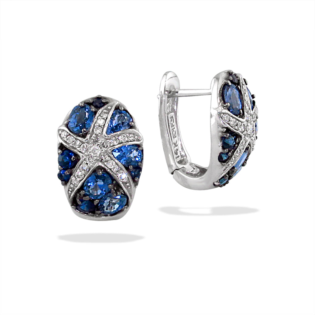 768043 - 14K White Gold - Effy Starfish Earrings