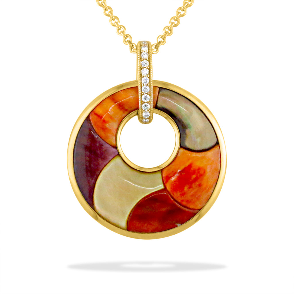 882068 - 14K Yellow Gold - Kabana Riviera Circle Pendant