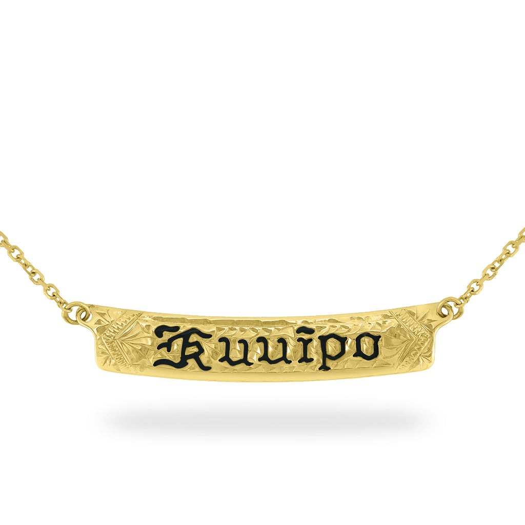 60140 - 14K Yellow Gold - 6mm Hawaiian Heirloom Kuuipo Horizontal Necklace