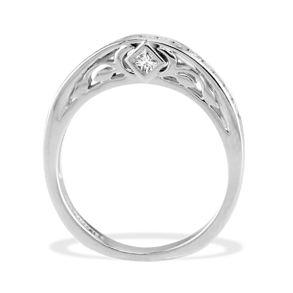 34010 - 18K White Gold - Princess Na Hoku Wedding Band