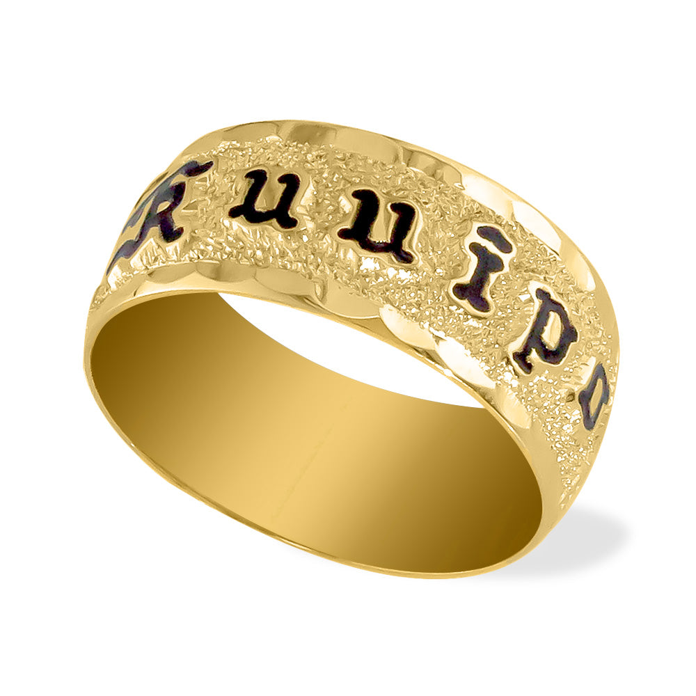 60270 - 14K Yellow Gold - 8mm Hawaiian Heirloom Plumeria Scroll Kuuipo Ring, Size 7