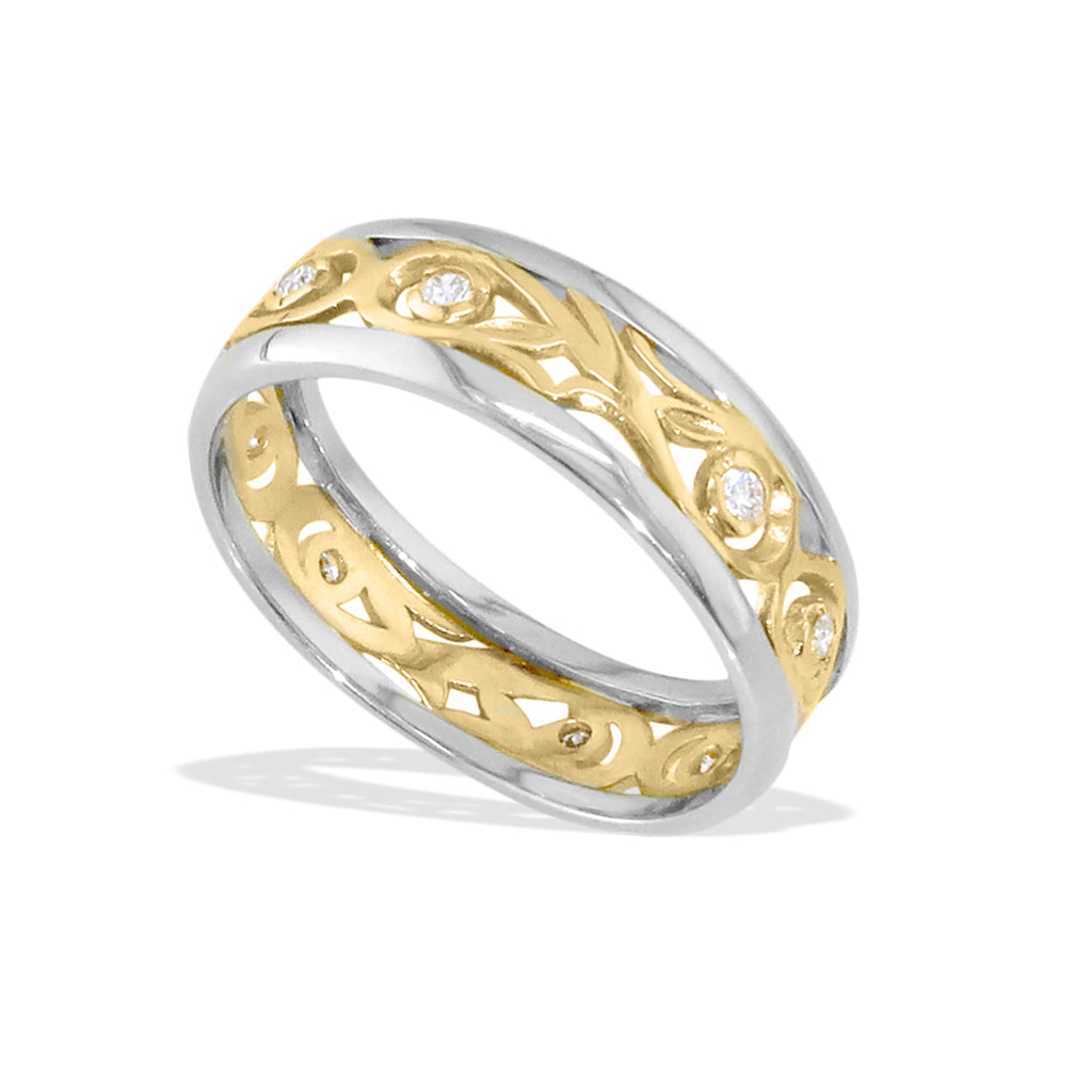 61109 - 14K White Gold and 14K Yellow Gold - Nalani Ring, Size 7