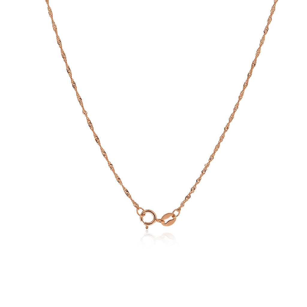 700156 - 14K Rose Gold - 16" Singapore Chain, 1.1mm