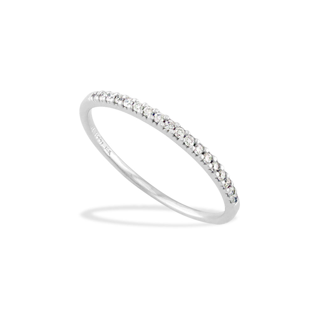 19602 - 14K White Gold - Diamond Band, Size 5