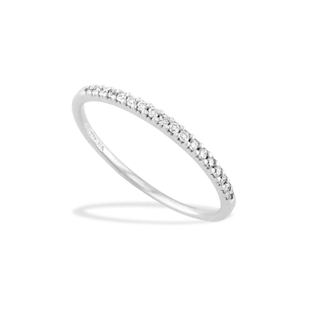 19605 - 14K White Gold - Diamond Band, Size 6