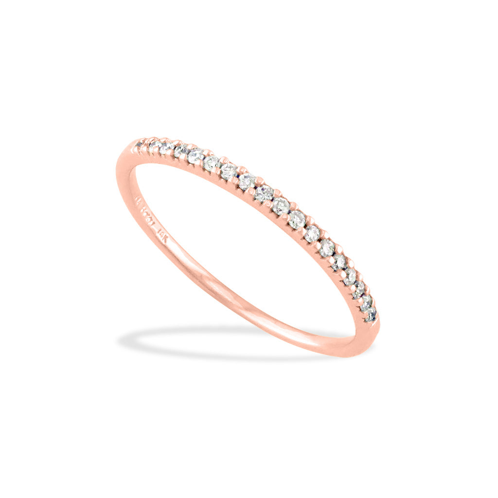 19606 - 14K Rose Gold - Diamond Band, Size 6
