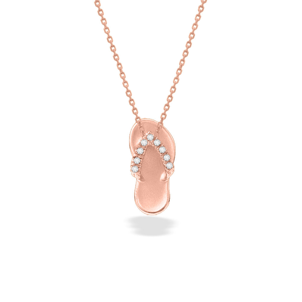 19885 - 14K Rose Gold - Petite Hawaiian Slipper Pendant