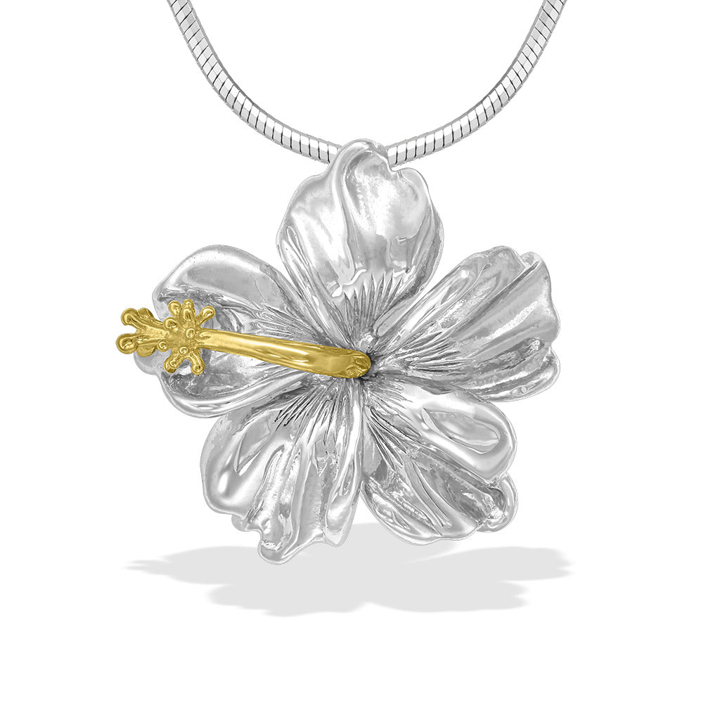 19941 - 18K Yellow Gold and Sterling Silver - Hibiscus Slide