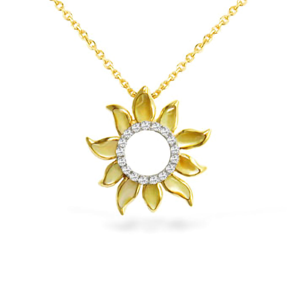 Sun Pendant – 14k Gold Sun Necklace – 14k Yellow Gold – Na Hoku