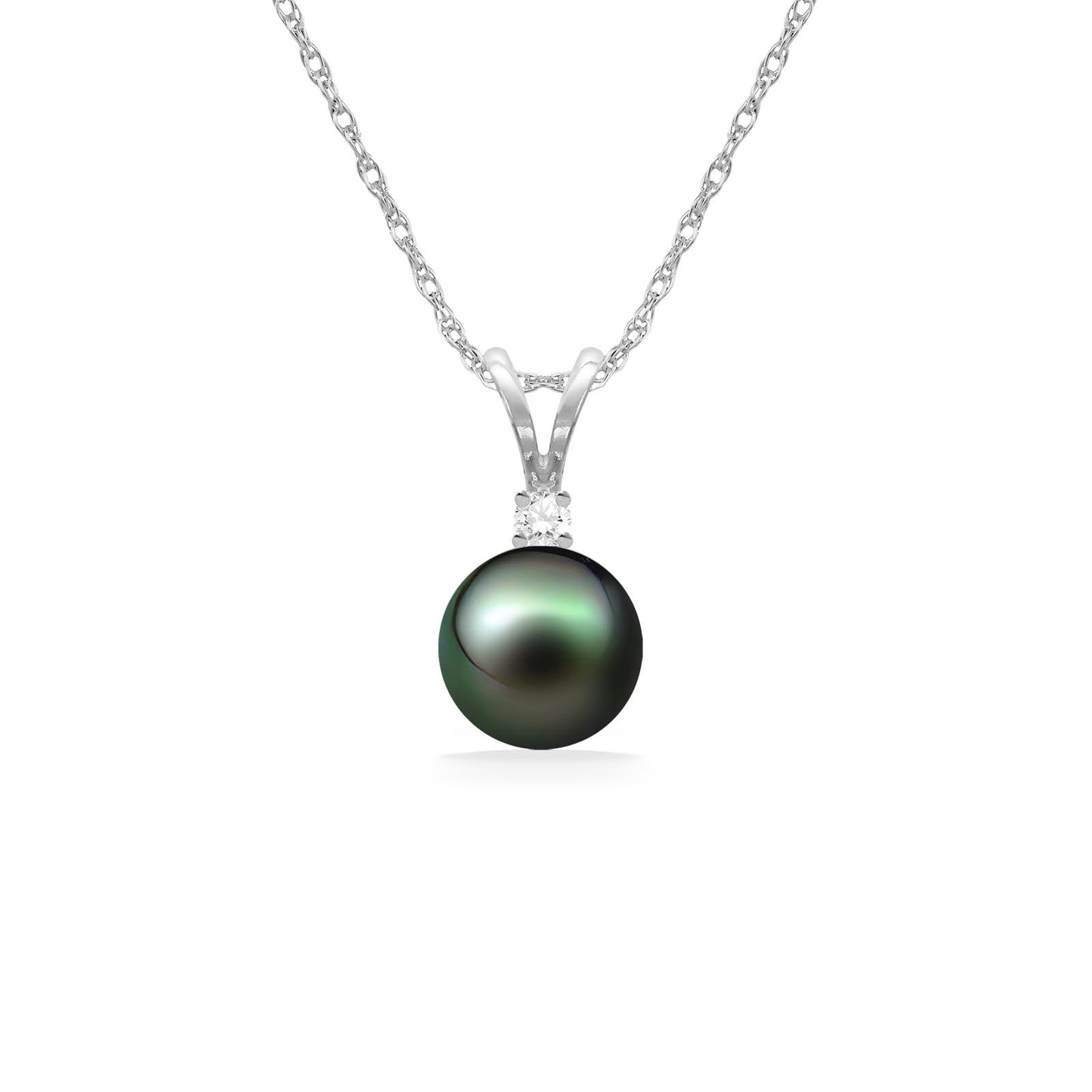 14615 - 14K White Gold - Peacock Akoya Pearl Pendant