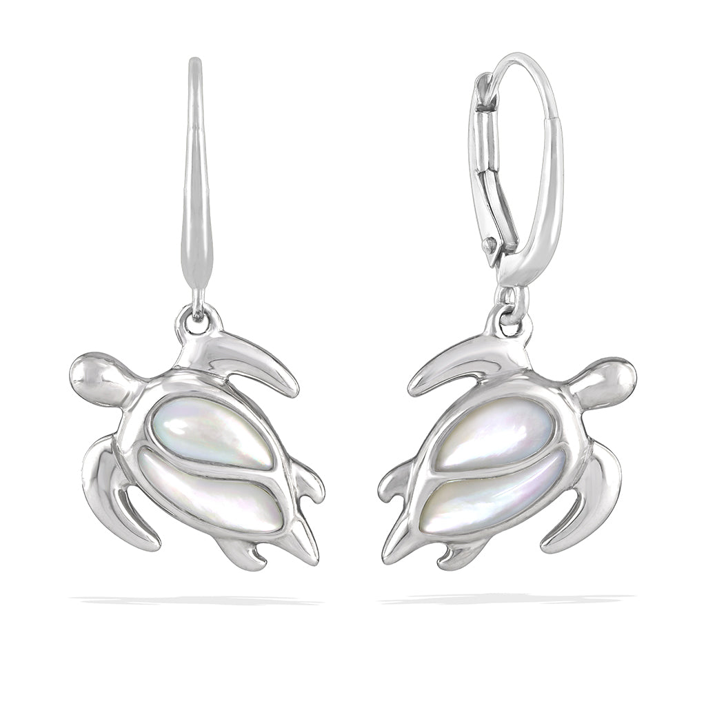 41563 - Sterling Silver - Honu Leverback Earrings