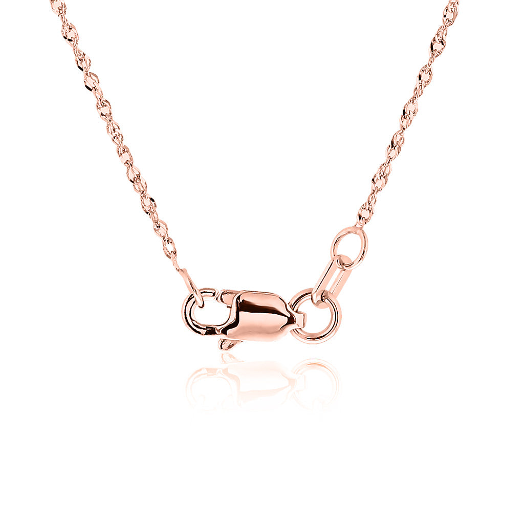 770258 - 14K Rose Gold - 18" Sparkle Singapore Chain, 0.85mm