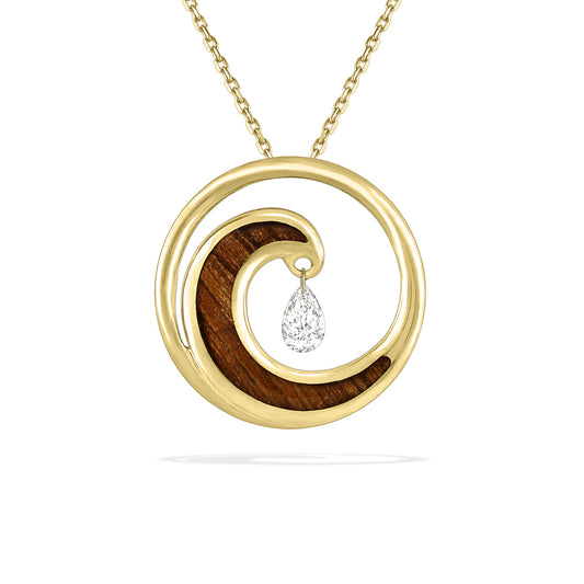 43040 - 14K Yellow Gold - Wave Shimmer Pendant